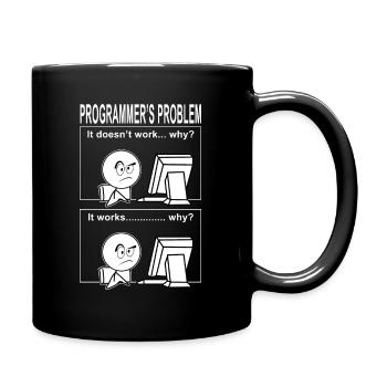 Programmer Computer Scientist Funny Cartoon - Full Colour Mug - black - Right