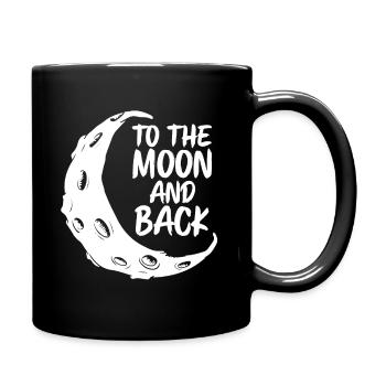 Zum Mond und zurück - Tasse einfarbig - Schwarz - Rechts