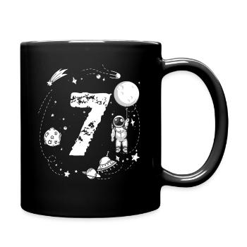 Space astronaut 7th birthday for astronauts 7th - Full Colour Mug - black - Right