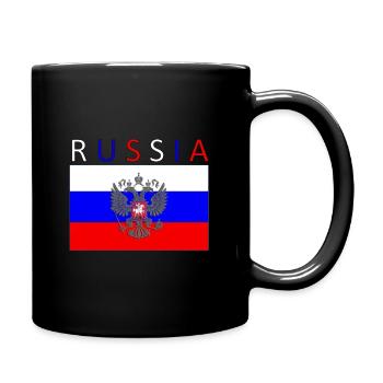 Russland Flagge - Kunstdesign - Tasse einfarbig - Schwarz - Rechts