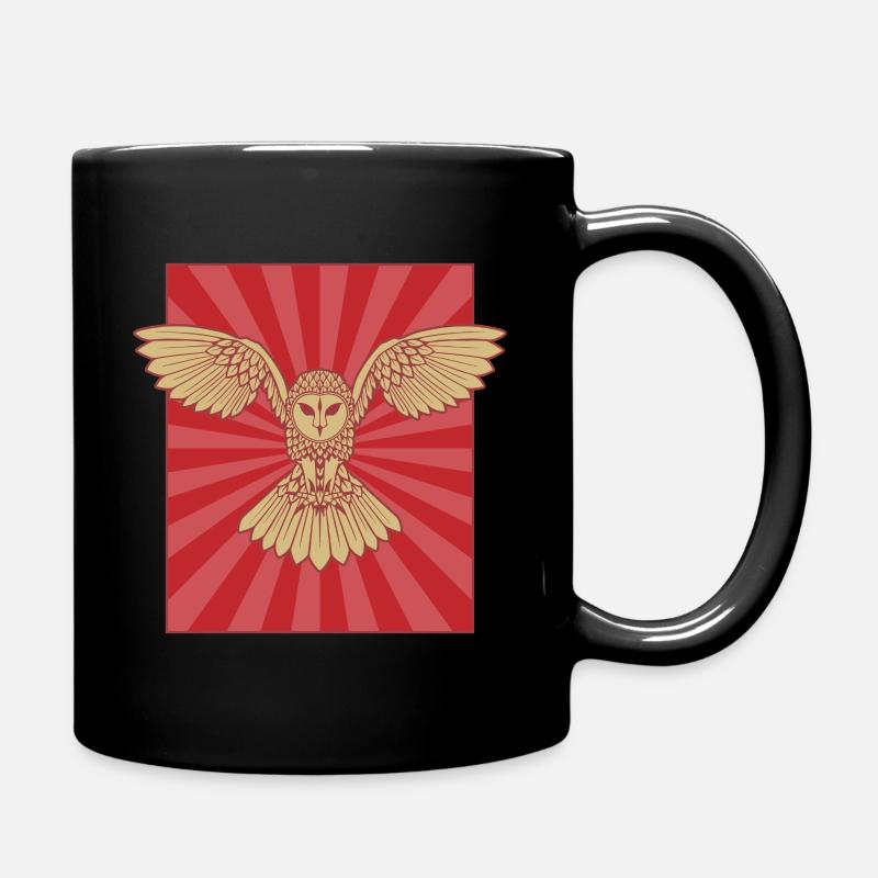 Eule Schleiereule Plakat Cooles Design - Tasse einfarbig - Schwarz