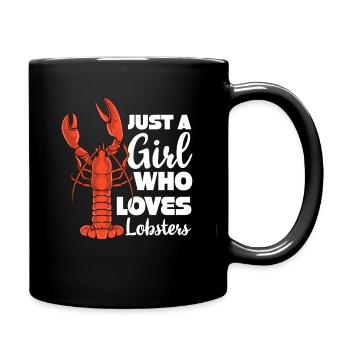 Nur ein Mädchen, das Hummer liebt Hummer Krebse - Tasse einfarbig - Schwarz - Rechts