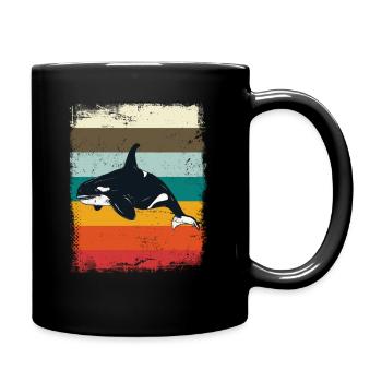 Retro Orca - Tasse einfarbig - Schwarz - Rechts