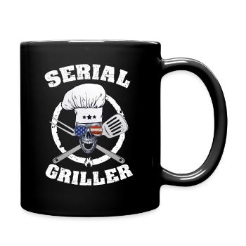 Serial Griller BBQ Fan Grillmeister - Full Colour Mug - black - Right