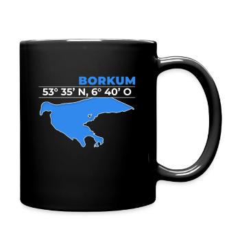 Borkum coordonne les vacances sur l'île de la mer du Nord - Mug uni - noir - Droite