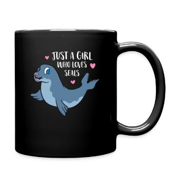 Une fille Le Phoque Aime les filles de phoques - Mug uni - noir - Droite