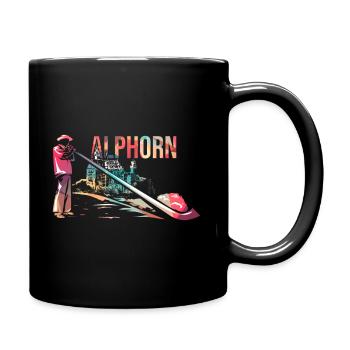 Alphorn - Tasse einfarbig - Schwarz - Rechts