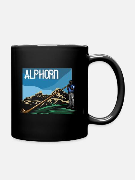 Alphorn - Tasse einfarbig - Schwarz
