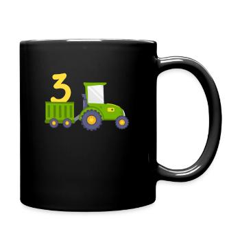 3rd birthday farmer 3 years tractor children - Full Colour Mug - black - Right