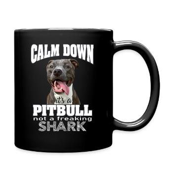 pitbull not a shark - Full Colour Mug - black - Right