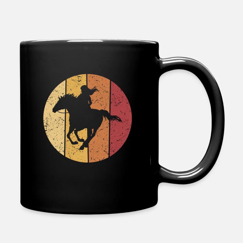 Les chevaux cavaliers adorent - Mug uni - noir