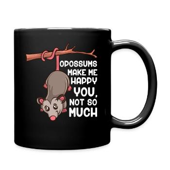 Les opossums me font heureux Opossum doux - Mug uni - noir - Droite