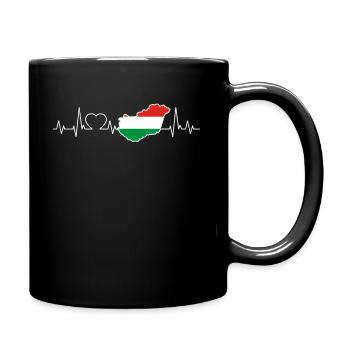 Hongrie Drapeau Battement de Coeur Dames Enfants - Mug uni - noir - Droite