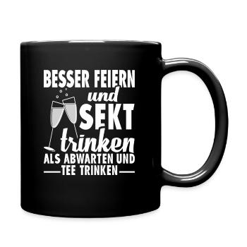 Sekt Schaumwein Prickelbrause Puffbrause Sektglas - Tasse einfarbig - Schwarz - Rechts