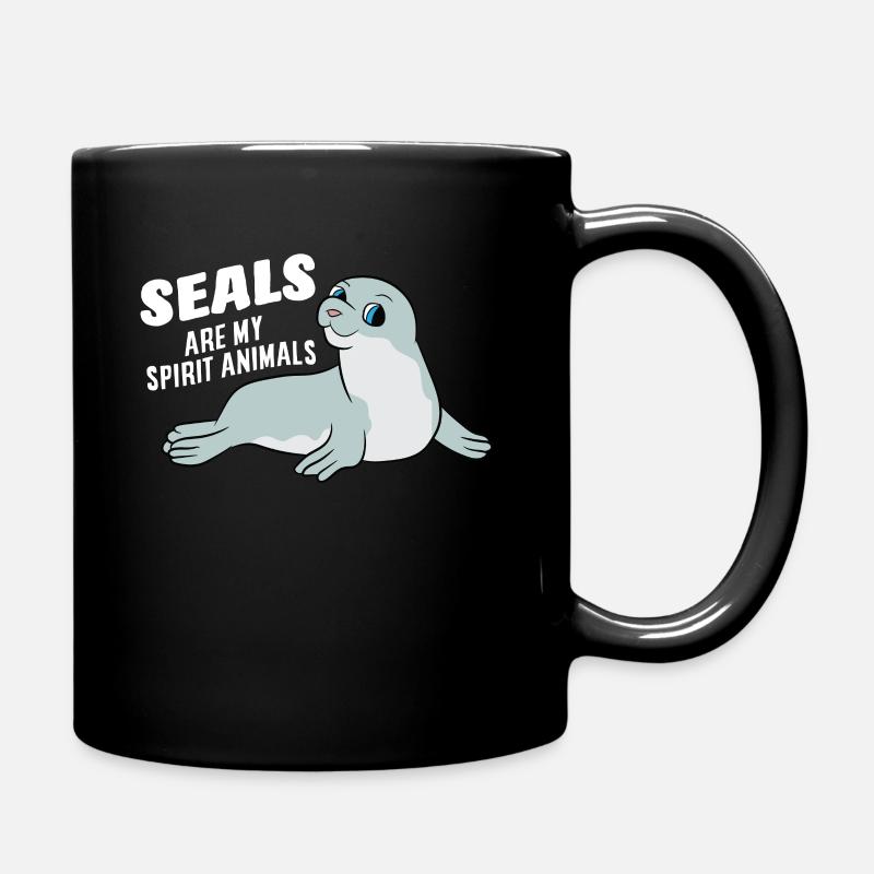 Robben sind mein Lieblingstiere Süße Robbe - Tasse einfarbig - Schwarz
