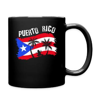 Distressed Style Puerto Rico Frosch Geschenk Design - Tasse einfarbig - Schwarz - Rechts