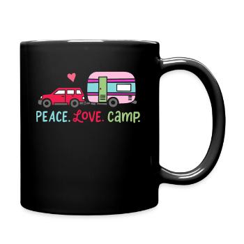 Zelten Campen Camper - Tasse einfarbig - Schwarz - Rechts