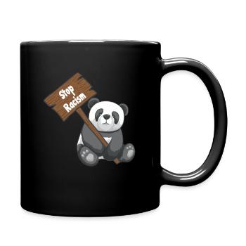Contre le racisme panda - Mug uni - noir - Droite