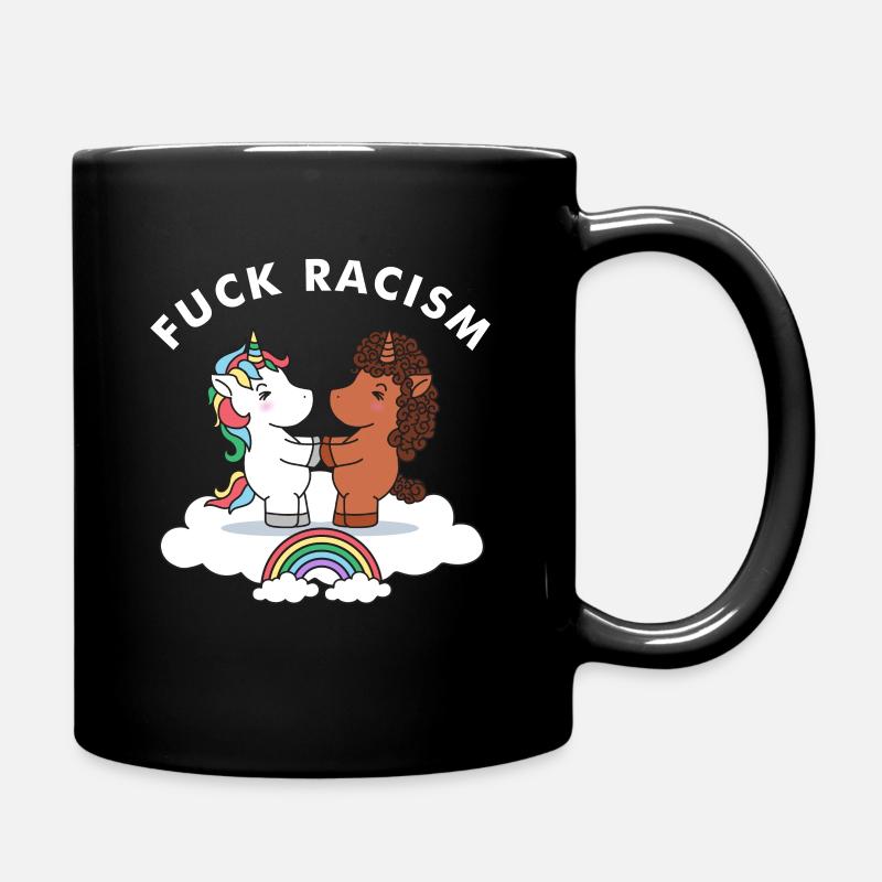 Gegen Rassismus Einhorn - Tasse einfarbig - Schwarz