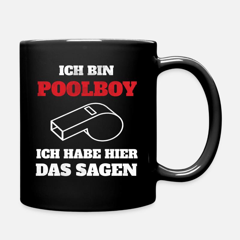 Poolboy Bademeister Badewart Geschenkidee - Tasse einfarbig - Schwarz
