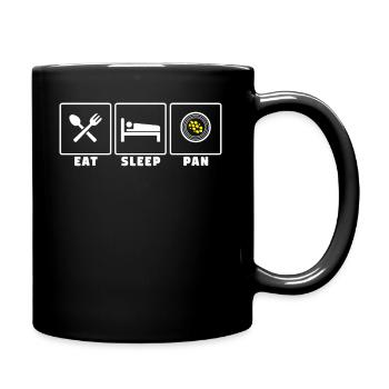 Eat sleep pan - gold panning and gold prospecting - Full Colour Mug - black - Right