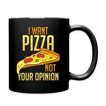 Pizza - Mug uni - noir - Droite