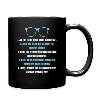 Augenoptiker und BRillenverkäufer Spruch - Tasse einfarbig - Schwarz - Rechts