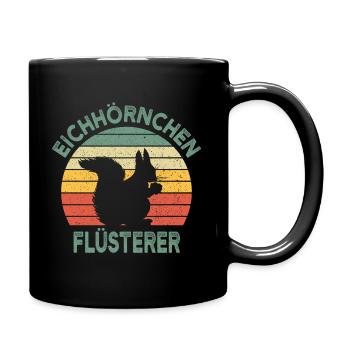Eichhörnchen Flüsterer Vintage lustig Geschenk - Tasse einfarbig - Schwarz - Rechts