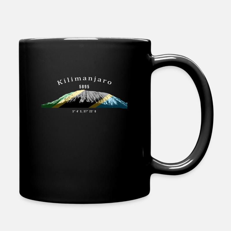 Kilimanjaro, Kilimanjaro, Africa's highest mountain - Full Colour Mug - black