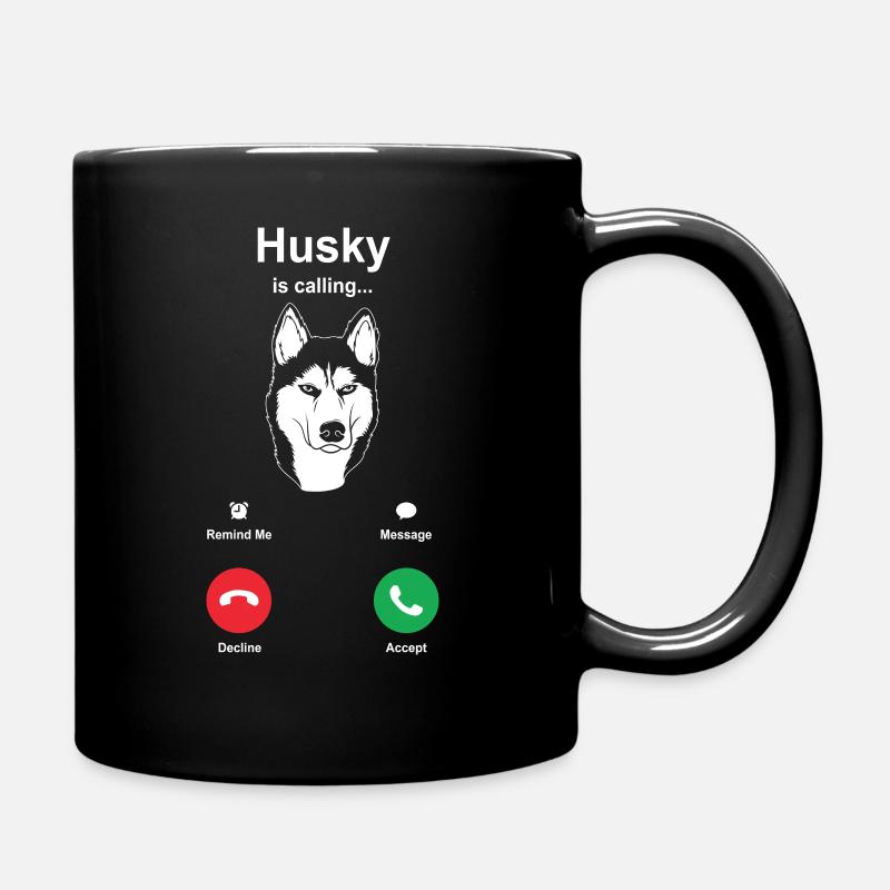 Husky Schlittenhunde - Tasse einfarbig - Schwarz
