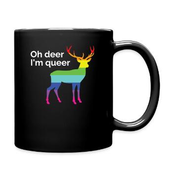 Oh Deer I'm Queer - Gay Pride - Full Colour Mug - black - Right