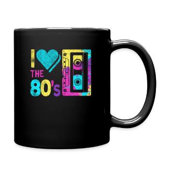 I Love the 80s T-Shirt Retro Eighties 1980s Casset - Full Colour Mug - black - Right