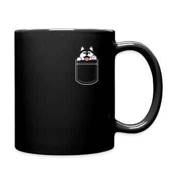 Cadeau de chiot de race de chien Husky - Mug uni - noir - Droite