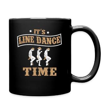 Country Western Music Dancing Linedance Time Motif - Full Colour Mug - black - Right