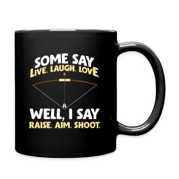 Lustiger Bogenschütze Ziel Bogenschießen - Tasse einfarbig - Schwarz - Rechts