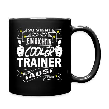 Fußball trainer - Tasse einfarbig - Schwarz - Rechts