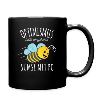 Imker Sumsi mit Po Optimismus Bienen Honig Lustige - Tasse einfarbig - Schwarz - Rechts