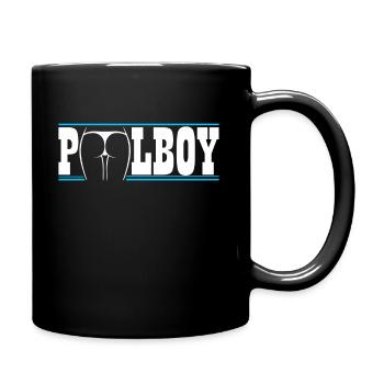 Pool Boy, Swimming Pool - lifeguard gift - Full Colour Mug - black - Right