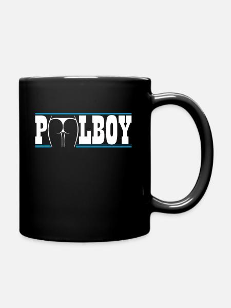 Pool Boy, Swimming Pool - Bademeister Geschenk - Tasse einfarbig - Schwarz