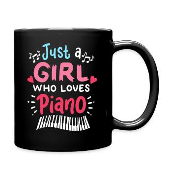 Klavier Piano - Tasse einfarbig - Schwarz - Rechts