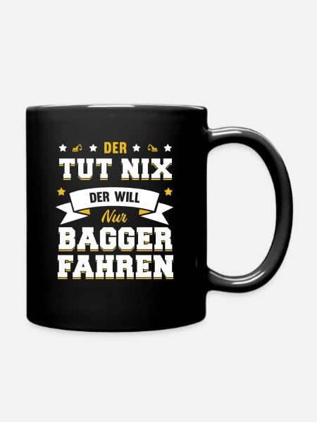 Bagger - Tasse einfarbig - Schwarz