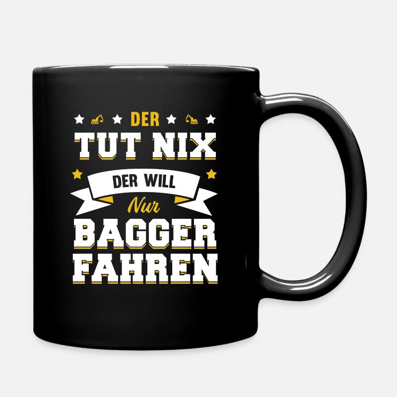 Bagger - Tasse einfarbig - Schwarz