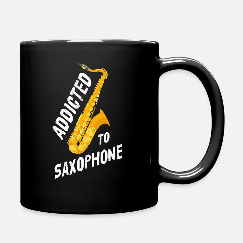 Saxophon - Tasse einfarbig - Schwarz