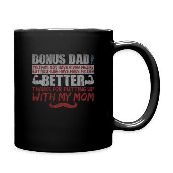 Stepfather bonus dad family gift - Full Colour Mug - black - Right