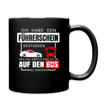 Ich hab den Führerschein bestanden - Tasse einfarbig - Schwarz - Rechts
