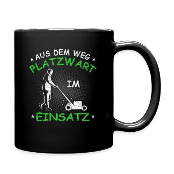 Platzwart Geschenkidee - Tasse einfarbig - Schwarz - Rechts