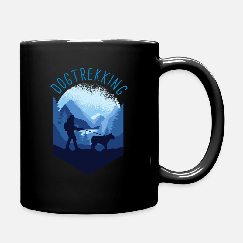 Dogtrekking Wandern mit Hund Canicross Geschenk - Tasse einfarbig - Schwarz