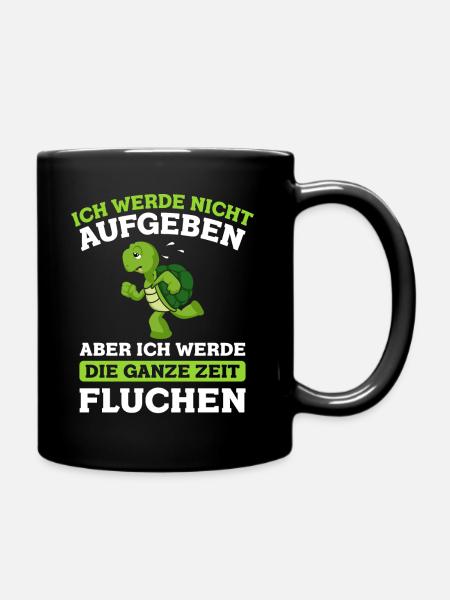 Ich Werde Nicht Aufgeben Läufer Schildkröte Laufen - Tasse einfarbig - Schwarz