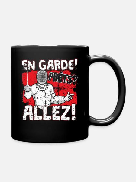 Fechten En Garde prets allez Fechter Degen Florett - Tasse einfarbig - Schwarz