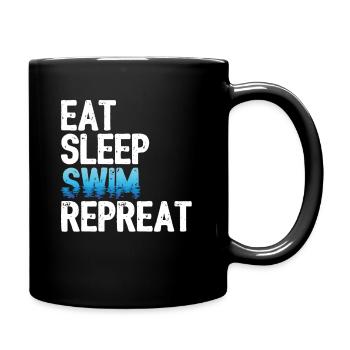 Schwimmer Schwimmerinnen Schwimmsport Geschenk - Tasse einfarbig - Schwarz - Rechts